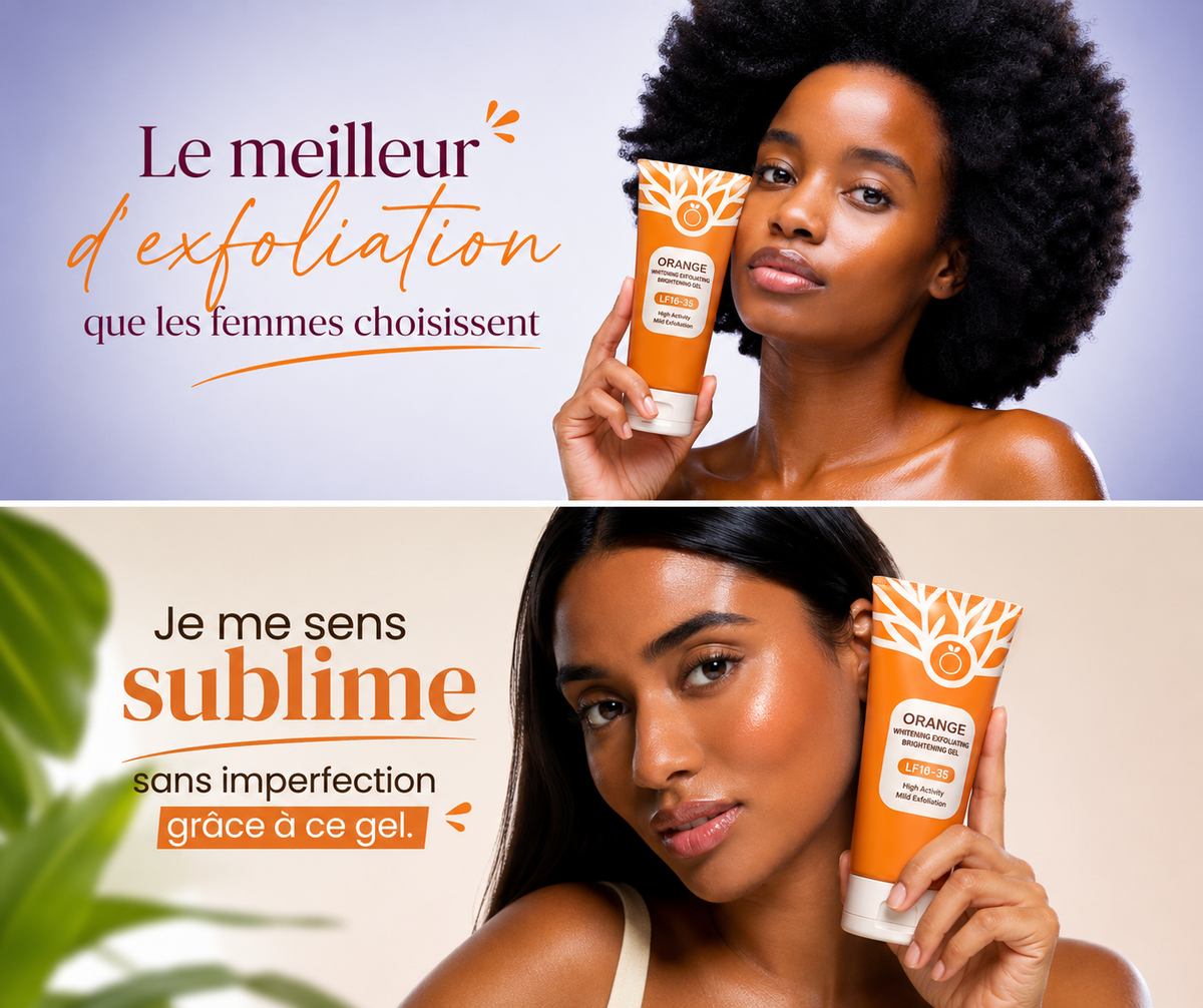 GEL EXFOLIANT À L’ORANGE –  Le secret pour une peau éclatante et sans imperfections