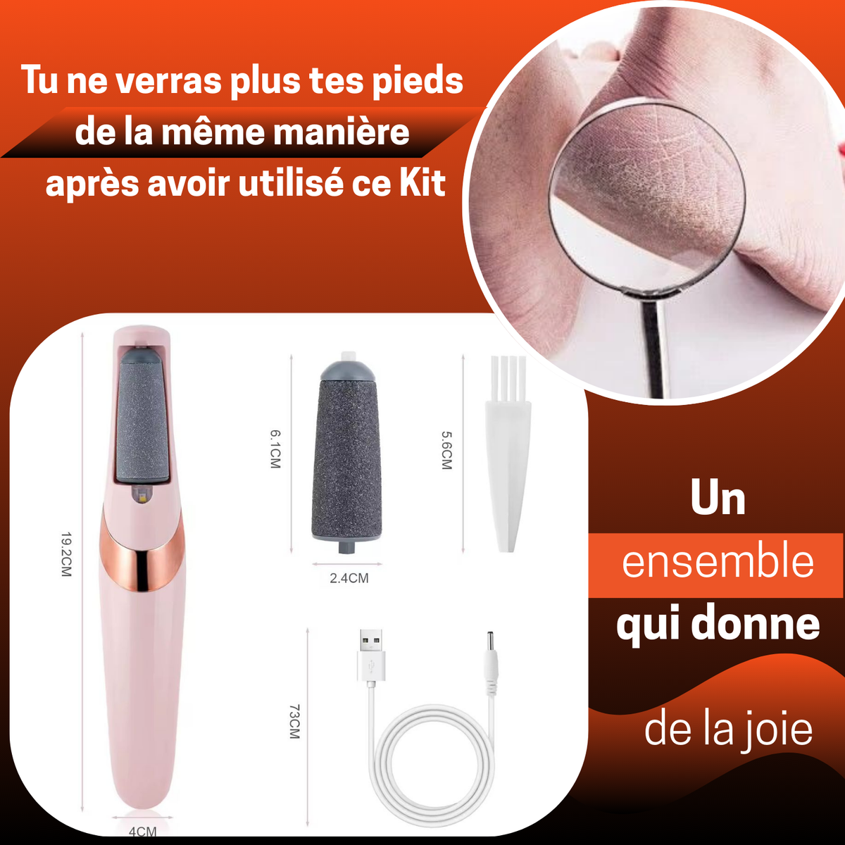 👣 KIT ÉLECTRIQUE ANTI-CALLOSITÉS – Ta Confiance Commence par Tes Pieds !
